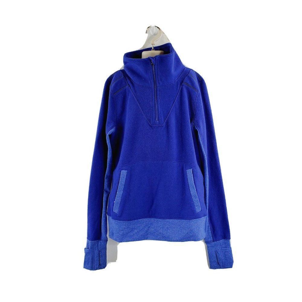 Ivivva Girls Blue Half Zip Long Sleeve Thumbhole Pullover Fleece Sweater Size 12